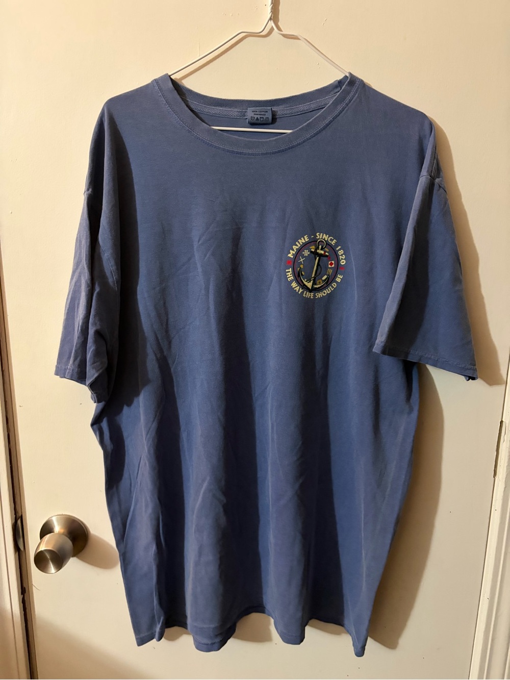 NWOT Men's Blue 84 Large Blue Nautical Maine Graphic Tee Tote16